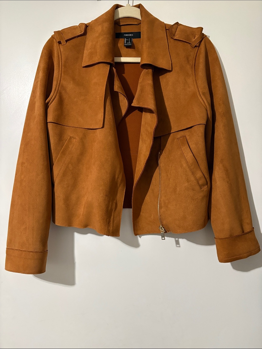 Forever 21 Women's Suede-Look Rust Jacket
